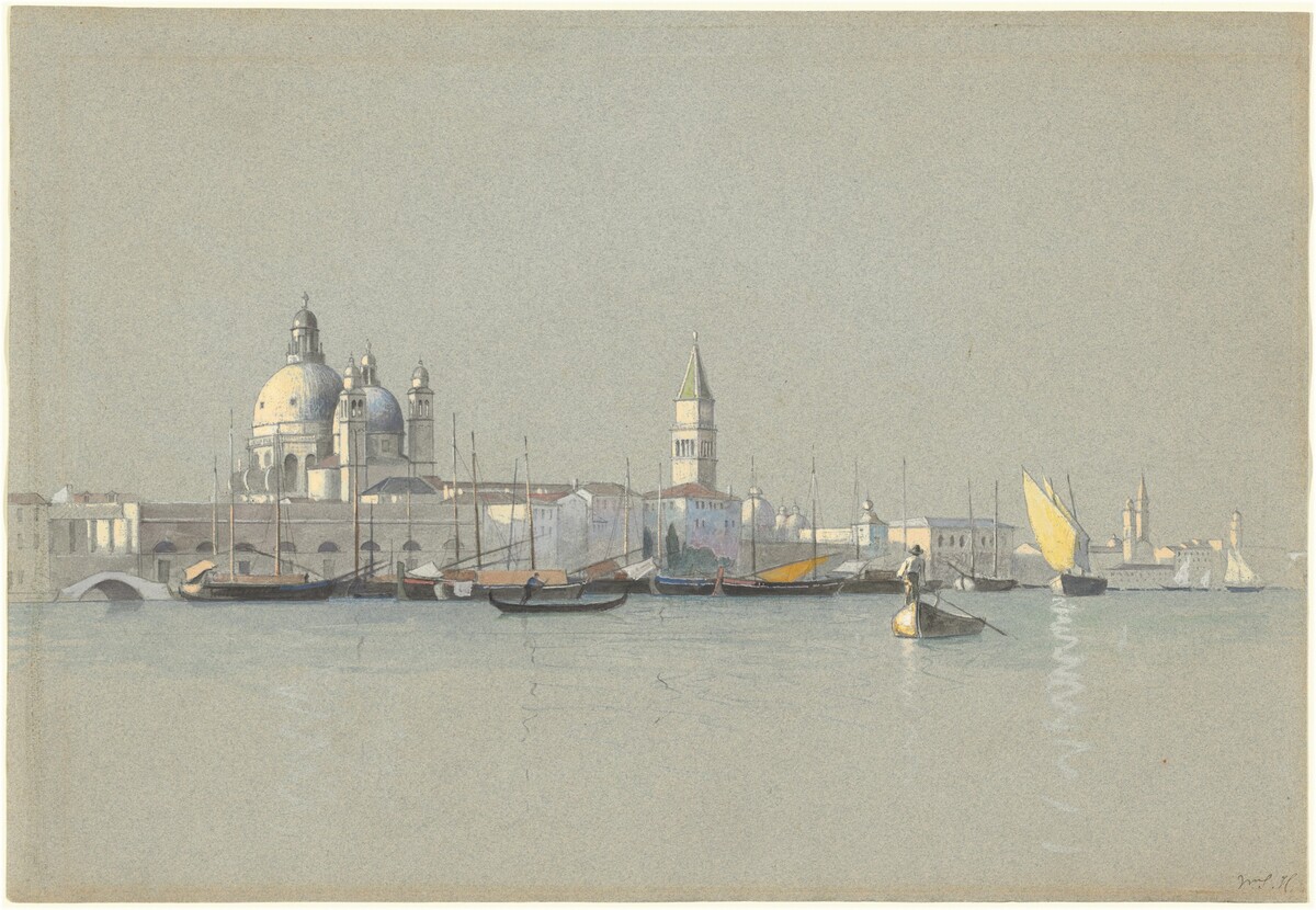 View across the Giudecca Canal toward the Salute and the Campanile of San Marco