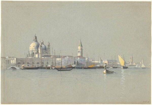 View across the Giudecca Canal toward the Salute and the Campanile of San Marco