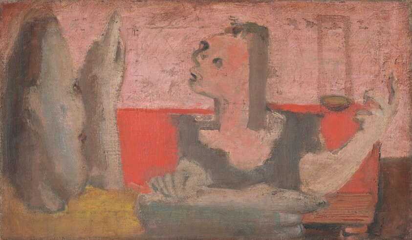 Untitled (woman with sculpture)