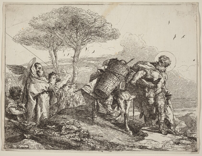 The Madonna and Child at Left, with a File of Angels