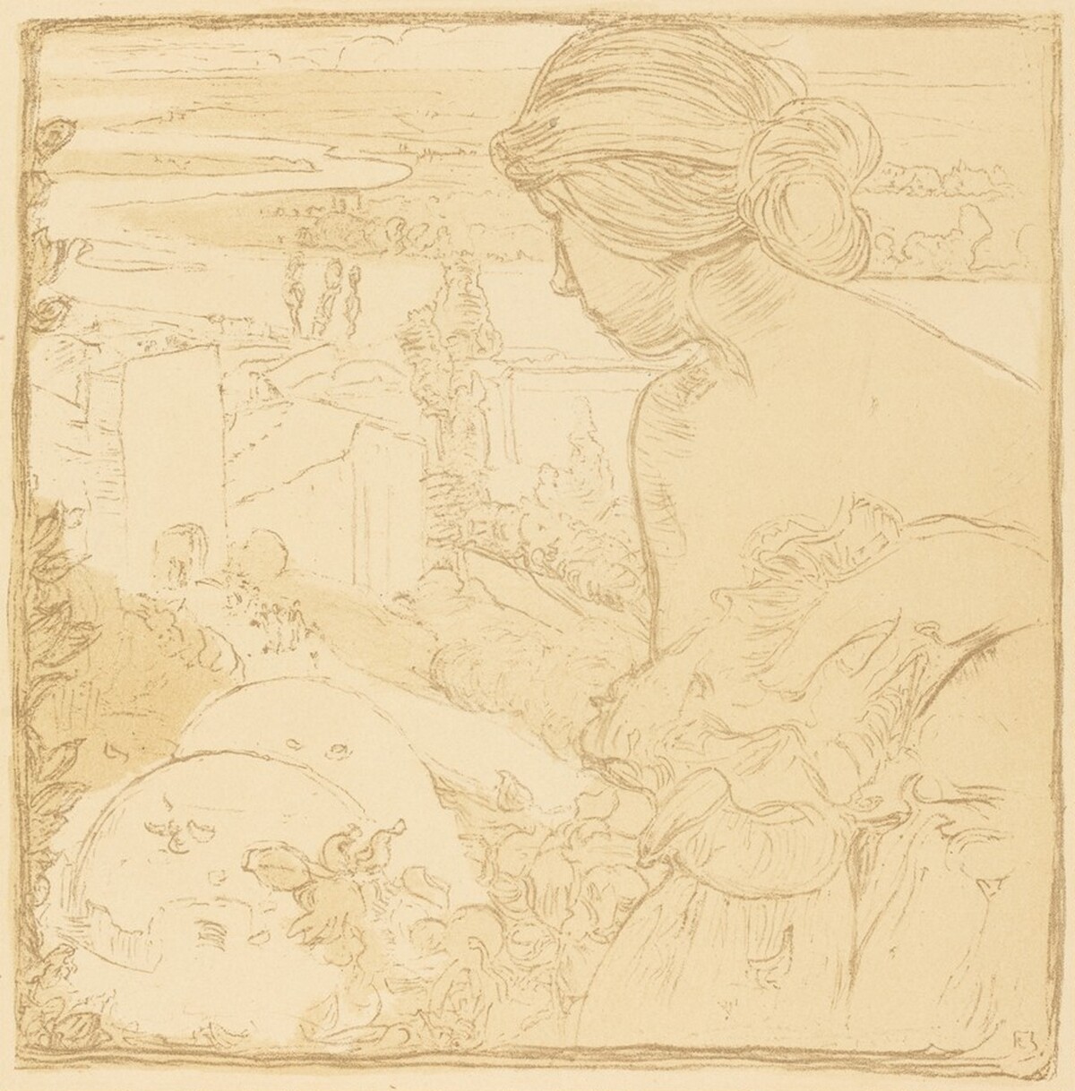 Woman's Figure in Landscape