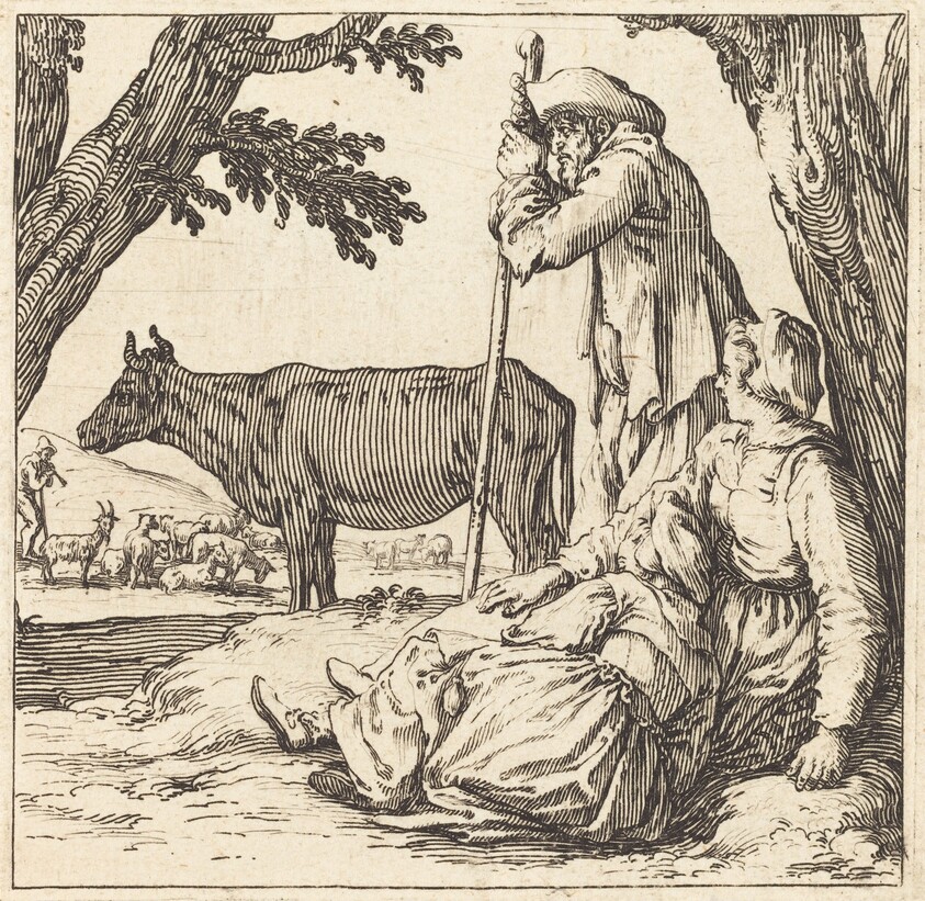Peasant Couple with Cow