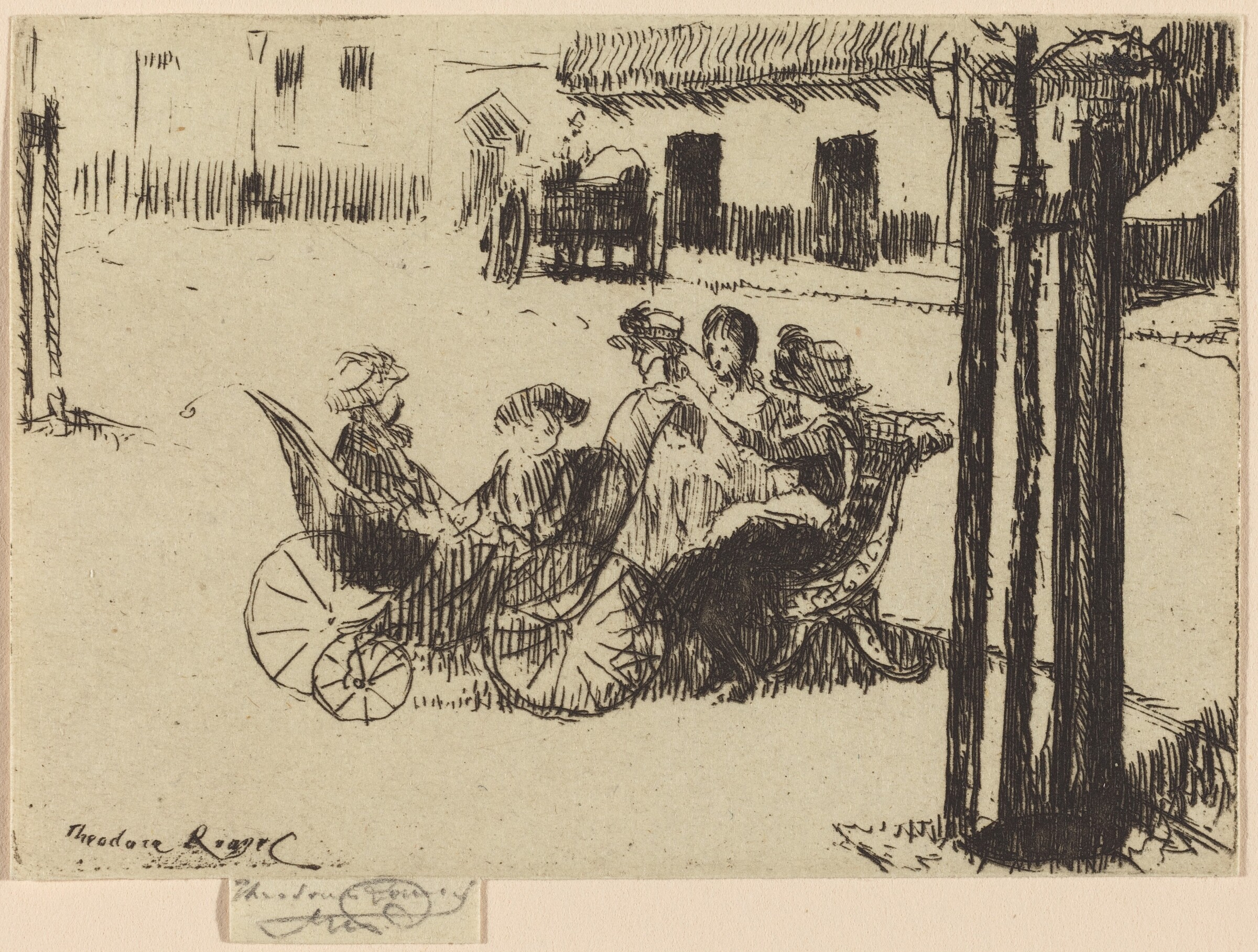 Little Girls and Perambulators, Chelsea Embankment, Théodore Roussel, c. 1888 - 1889