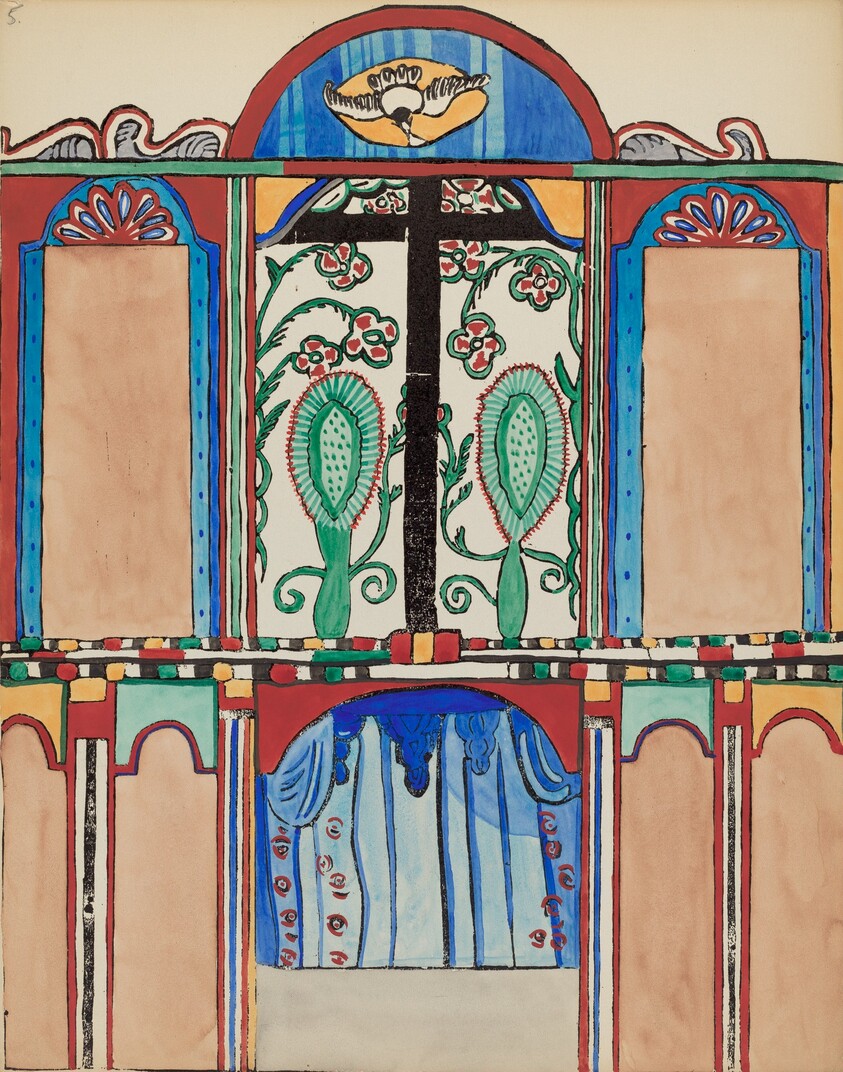 Plate 6: Chapel Altarpiece, Santa Cruz: From Portfolio "Spanish Colonial Designs of New Mexico"