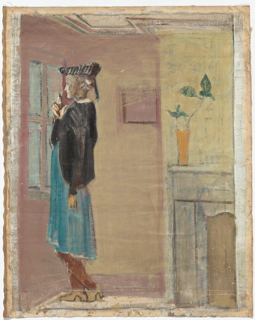 Untitled (woman standing by a window)