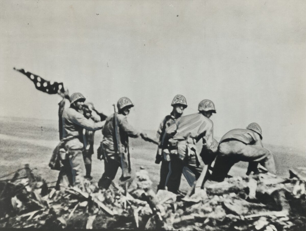 Title from caption on object: "Marine Who Made Movie of Famous Iwo Jima Flag Raising Dies in Action"