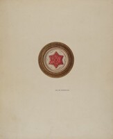 Mirror Support - Red Six Point Star, Helen Bronson, c. 1941