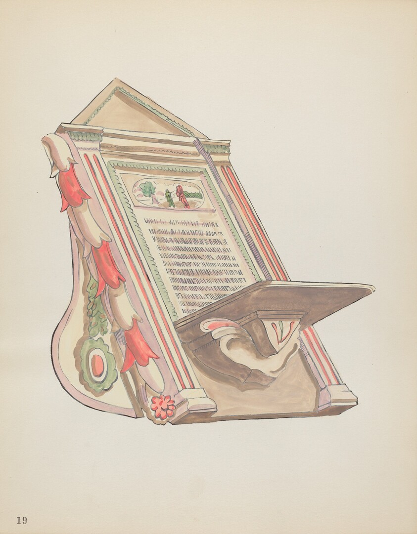 Plate 19: Reading Stand, Chimayo: From Portfolio "Spanish Colonial Designs of New Mexico"