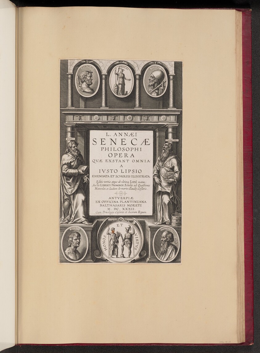 Title Page for L. Annaei Senecae Philosophi Opera Qvae Exstant Omnia a Ivisto Lipsio