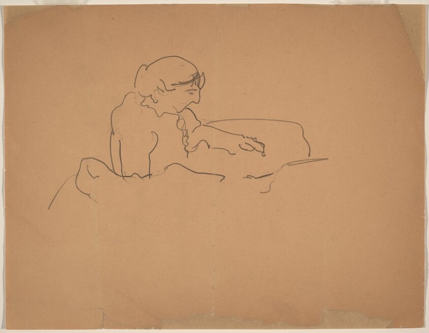 Profile of a Woman Facing Right, Left Arm Extended