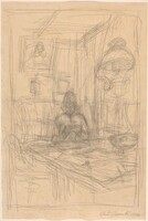 Interior - Annette Sewing, Alberto Giacometti, 1954