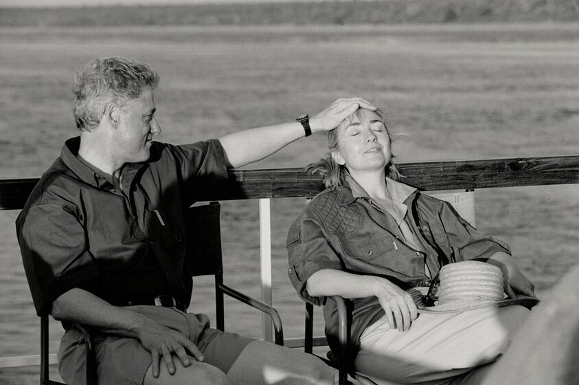The Clintons on the Chobe River