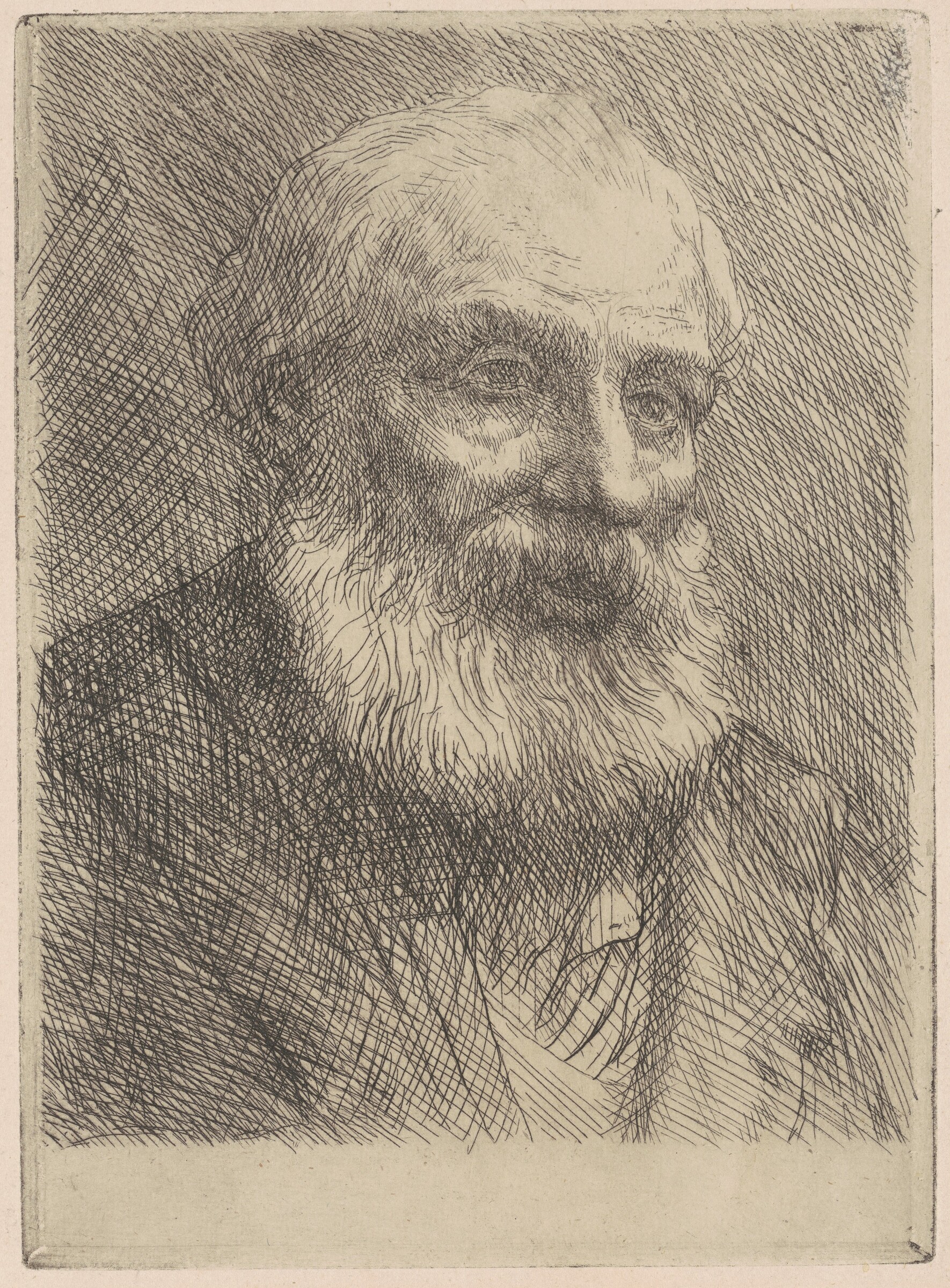 Head of an Old Man (Tête de vieillard), Alphonse Legros, late 19th century