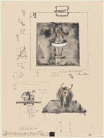 Installation Drawing of Monogram, Robert Rauschenberg, 1973