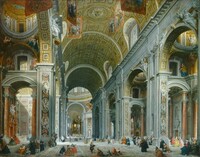 Interior of Saint Peter's, Rome, Giovanni Paolo Pannini, c. 1754