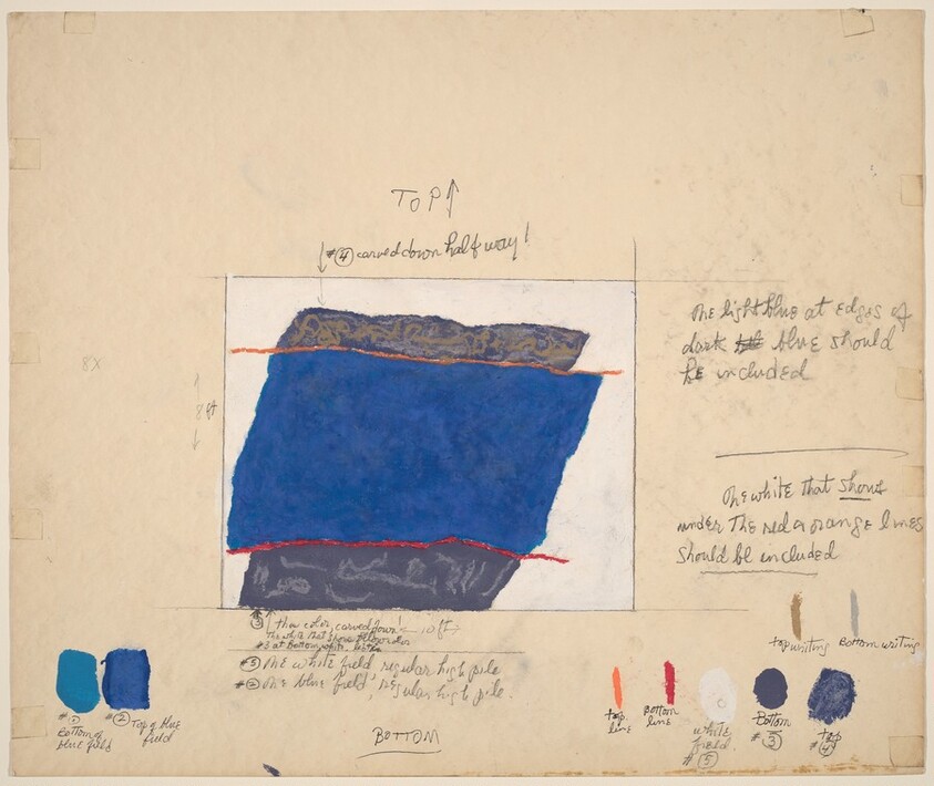 Untitled (blue with orange lines)