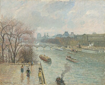 The Louvre, Afternoon, Rainy Weather, Камиль Жакоб Писсарро, 1900