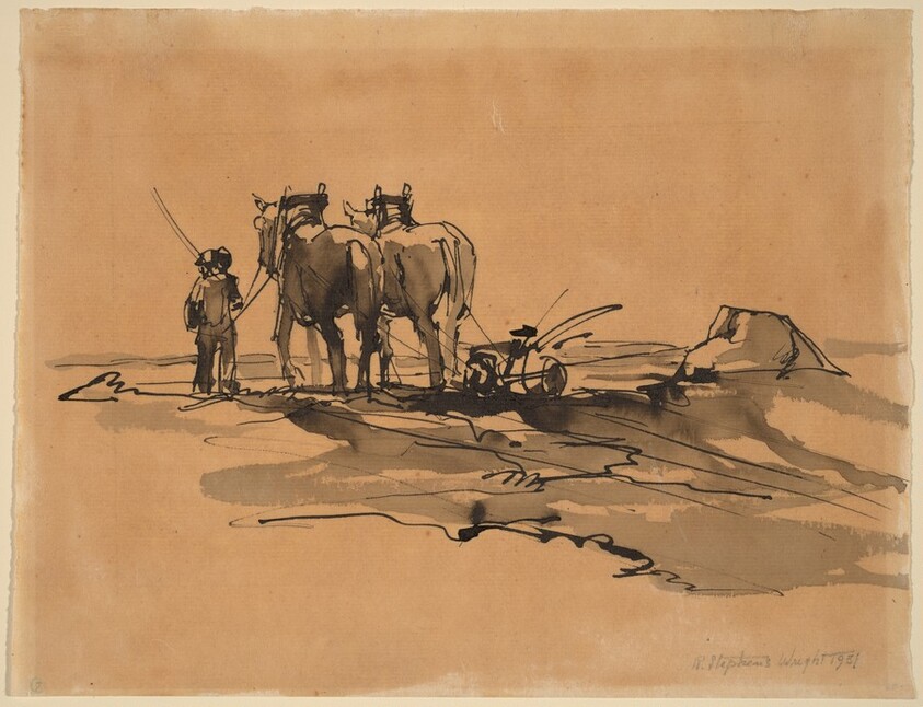 Ploughman and Horses