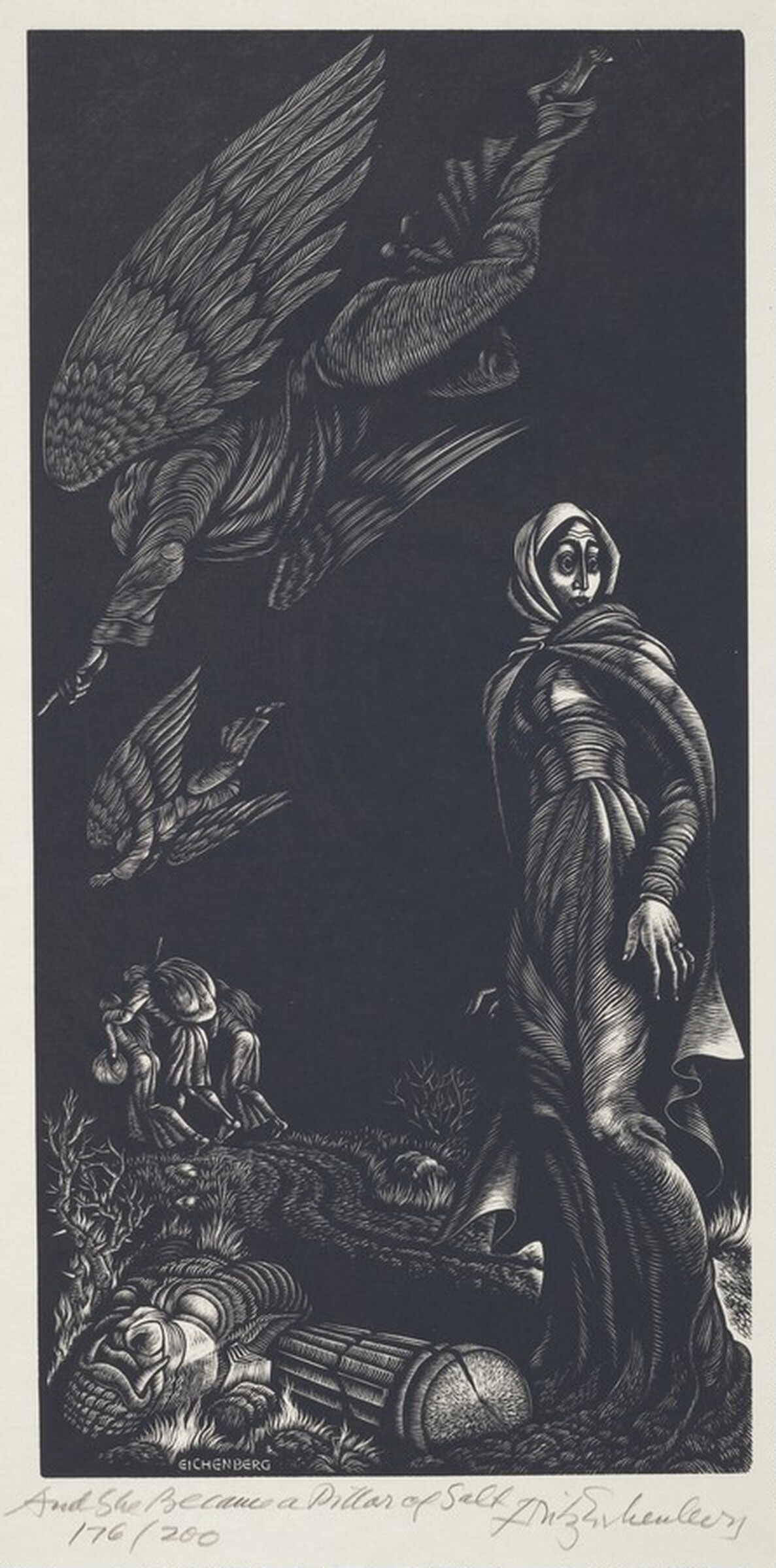And She became a Pillar of Salt, Fritz Eichenberg, 1955