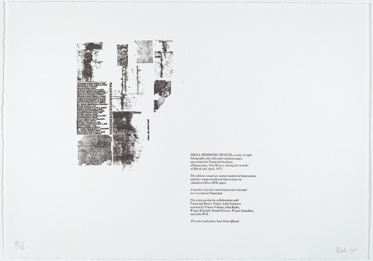 Colophon for "Small Mnemonic Devices"