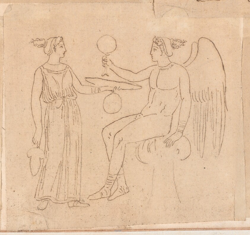 Two Figures with a Mirror