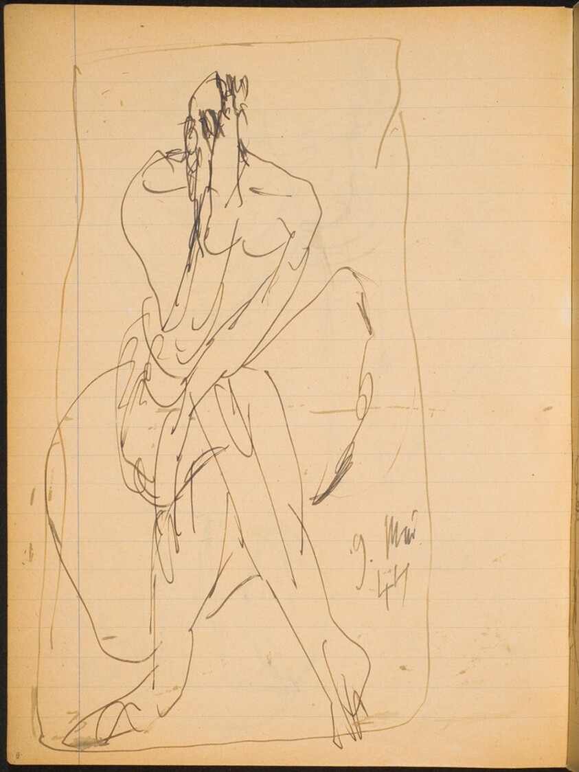 Sitzende Figur mit verdecktem Gesicht (Seated Figure with Covered Face) [p. 8]