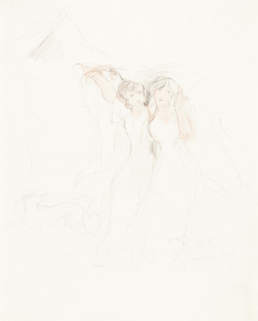 Two Girls under a Cloak