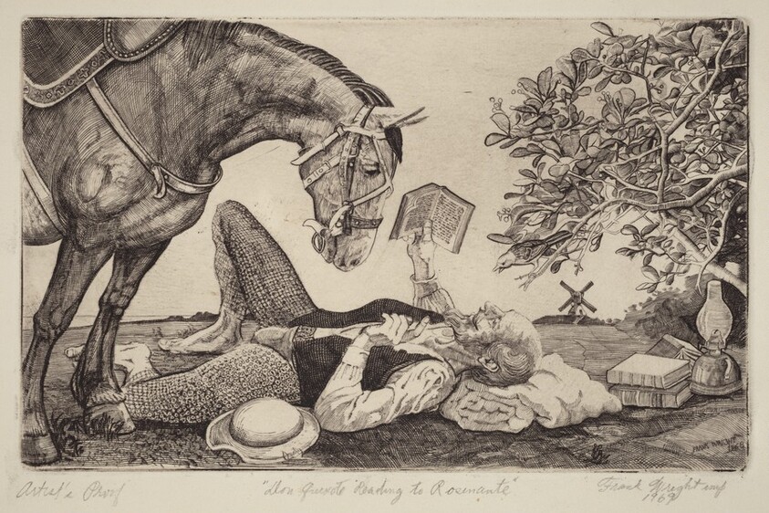Don Quixote Reading to Rosemante