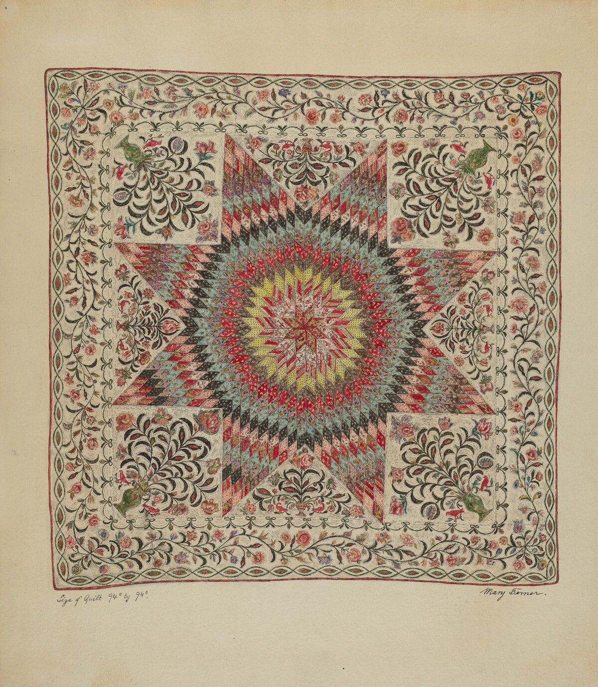 Patchwork and Applique Quilt