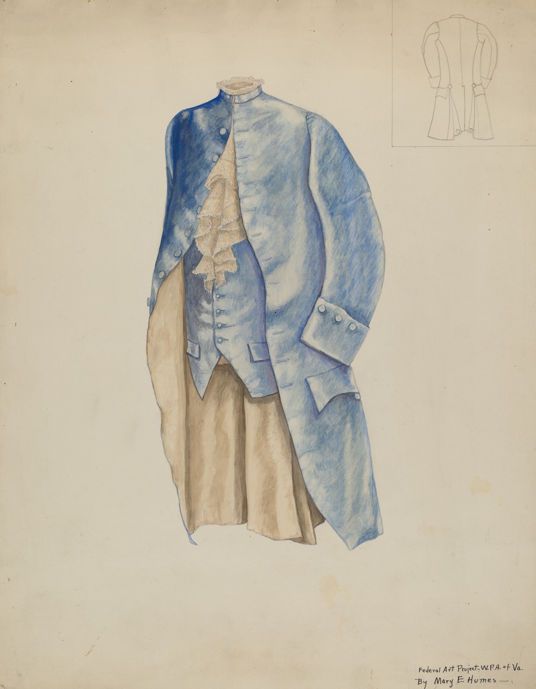 Man's Coat & Waistcoat, Mary E. Humes, c. 1937
