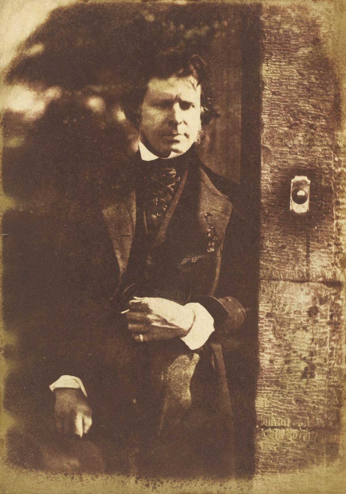 David Octavius Hill at the gate of Rock House, Edinburgh