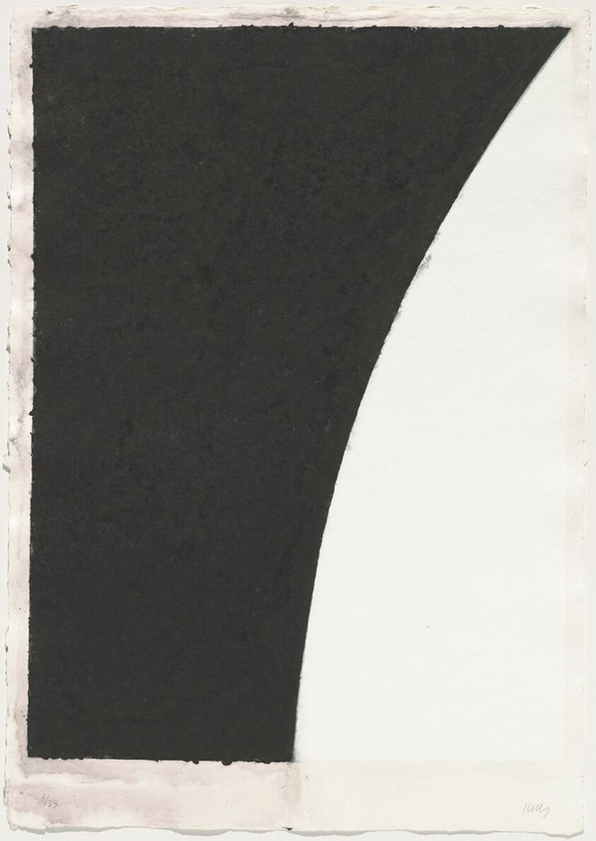Colored Paper Image VI (White Curve with Black II)