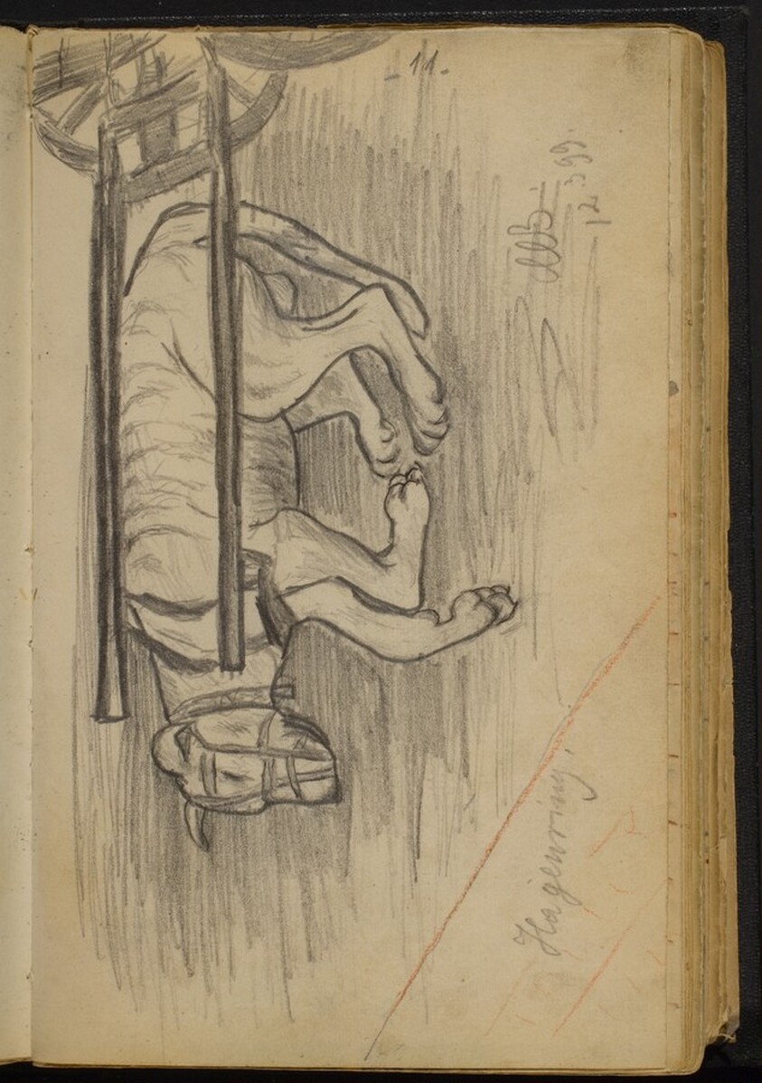 Dog Resting before a Cart