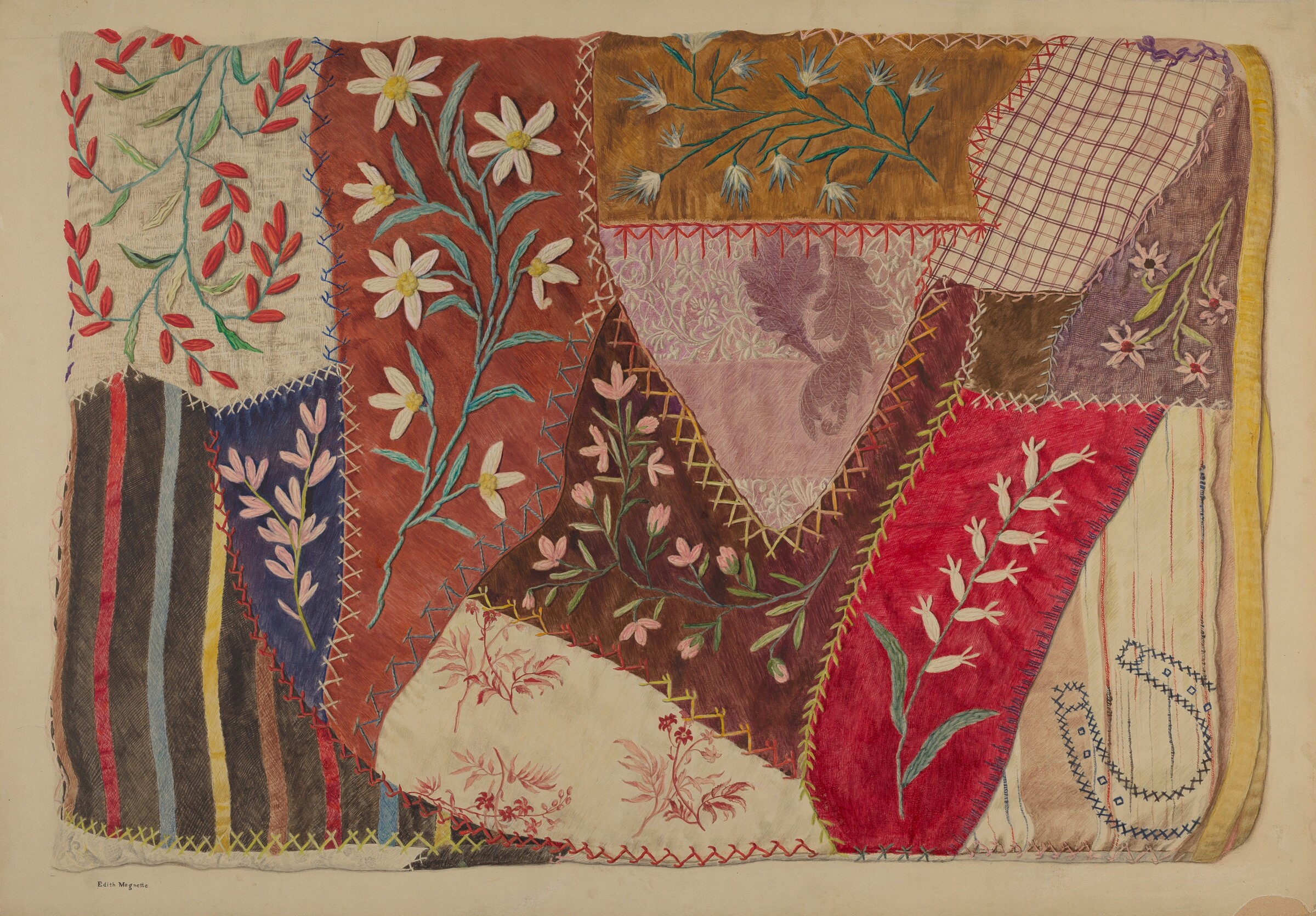 Crazy Quilt, Edith Magnette, c. 1940