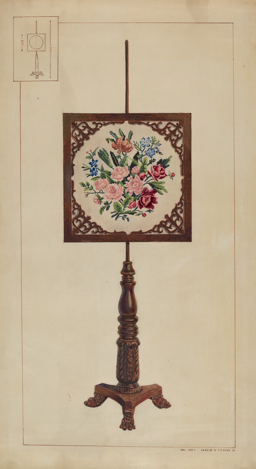 Petit Point Fire Screen
