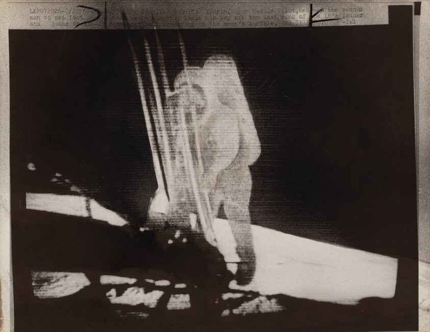 Title from caption on object: "Buzz Aldrin, Lunar Module Pilot, Becomes the Second Man to Set Foot on the Moon…"