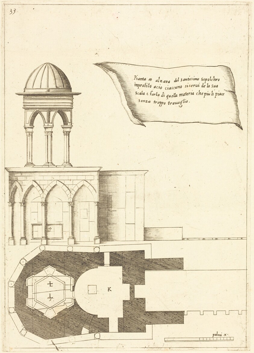 Plan and Elevation of the Church of the Holy Sepulchre