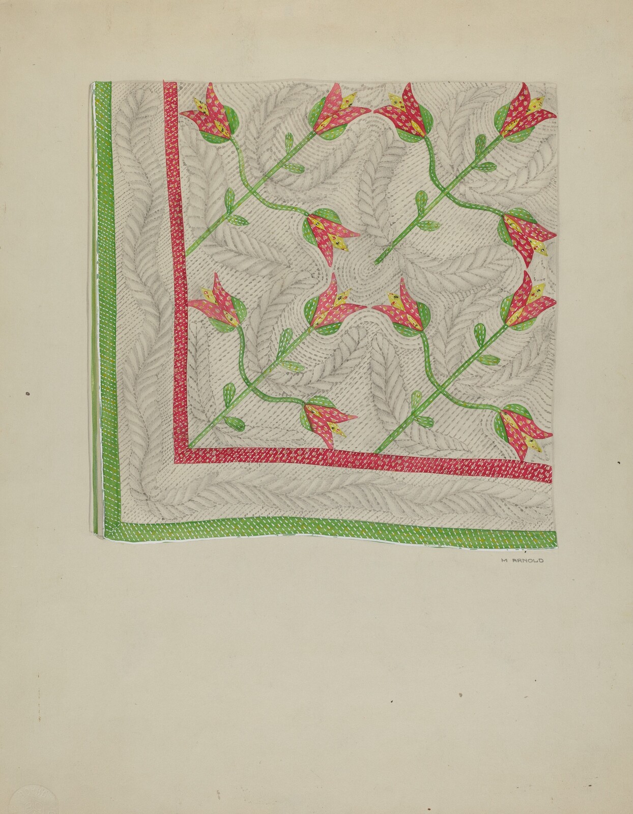 Applique Quilt, Madeline Arnold, c. 1936