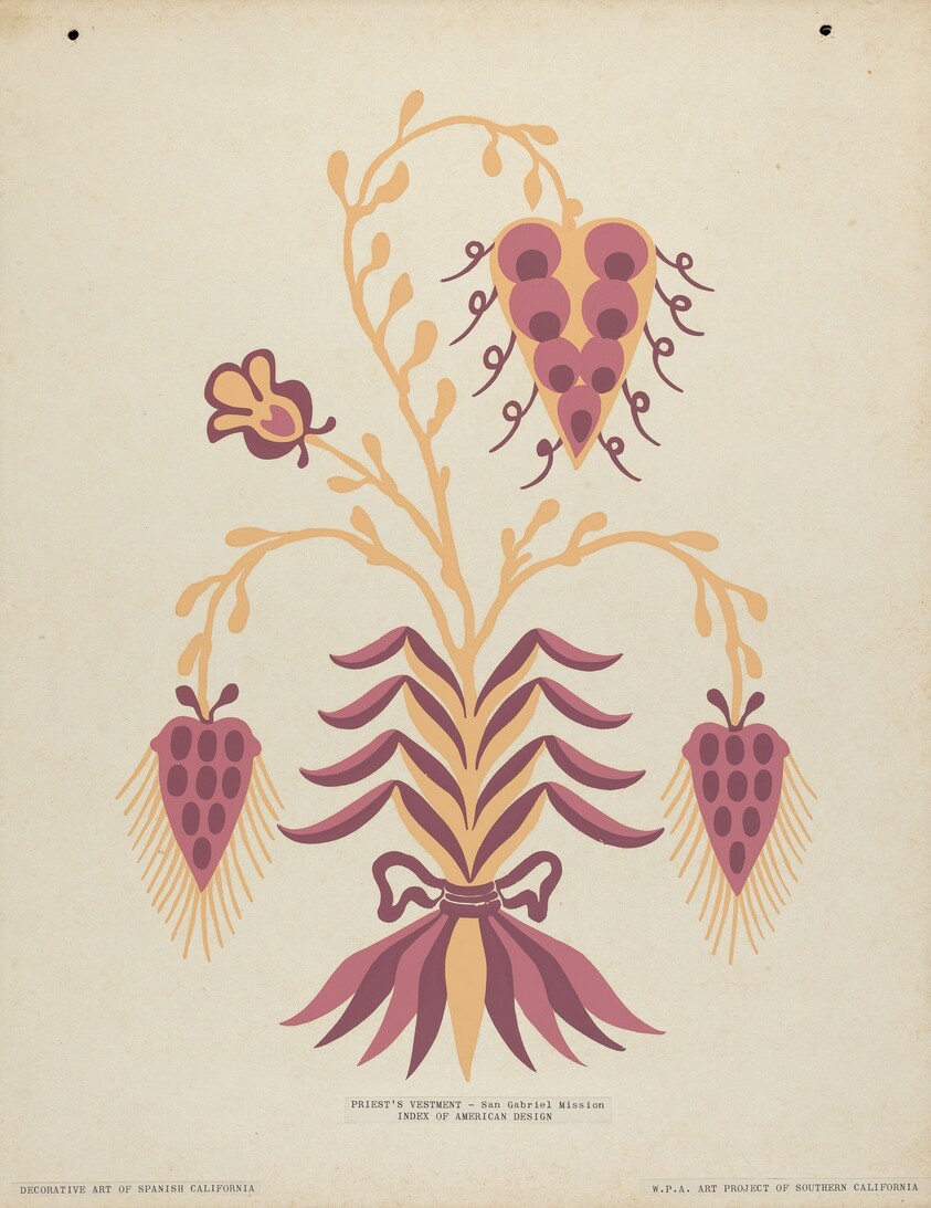 San Gabriel Mission Priest's Vestment from the portfolio "Decorative Art of Spanish California"