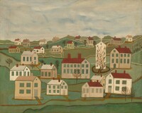 Twenty-two Houses and a Church, American 19th Century, mid 19th century