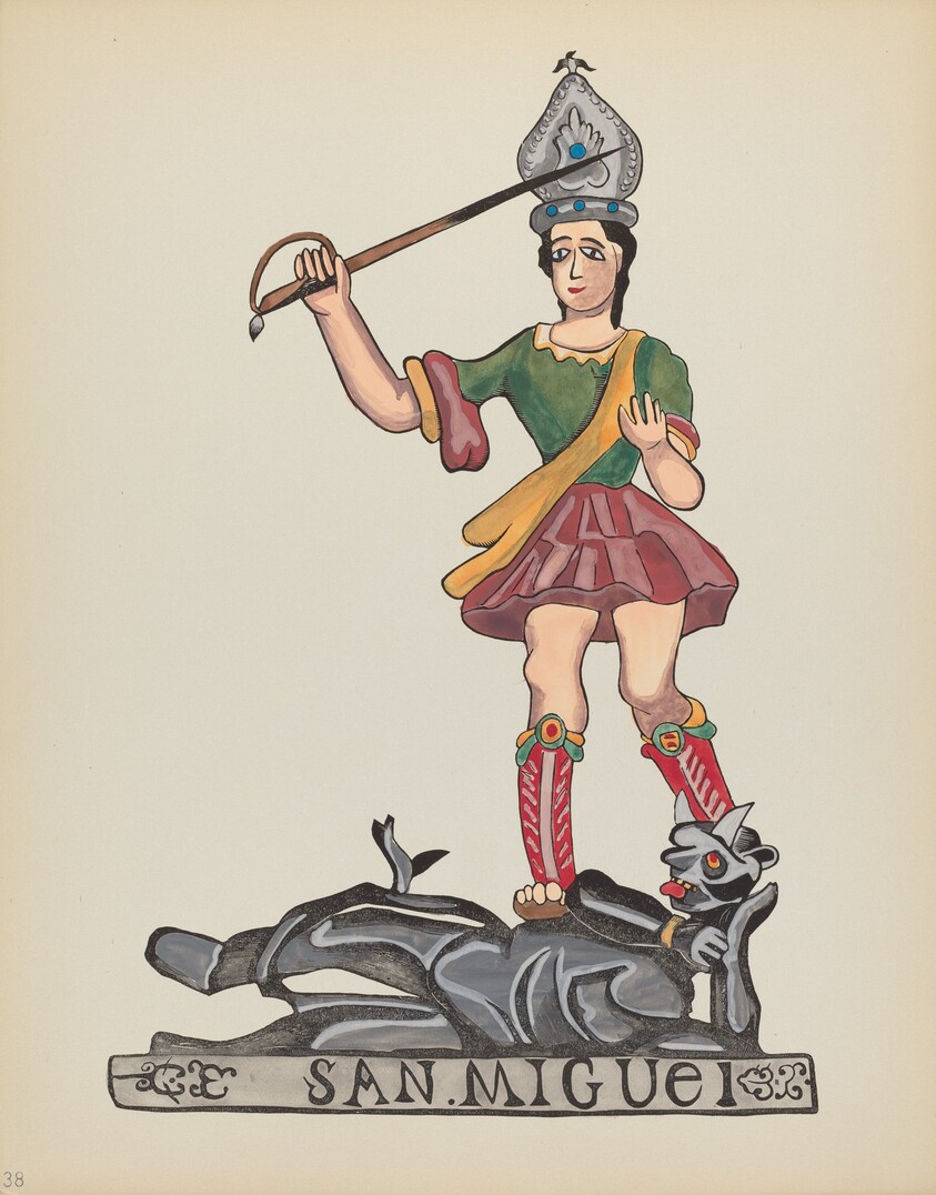 Plate 38: Saint Michael: From Portfolio "Spanish Colonial Designs of New Mexico"