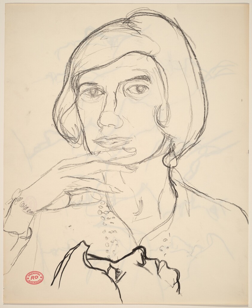 Untitled [portrait of a woman and profile study] [recto]