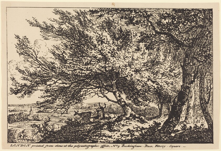 Landscape with Deer under Trees
