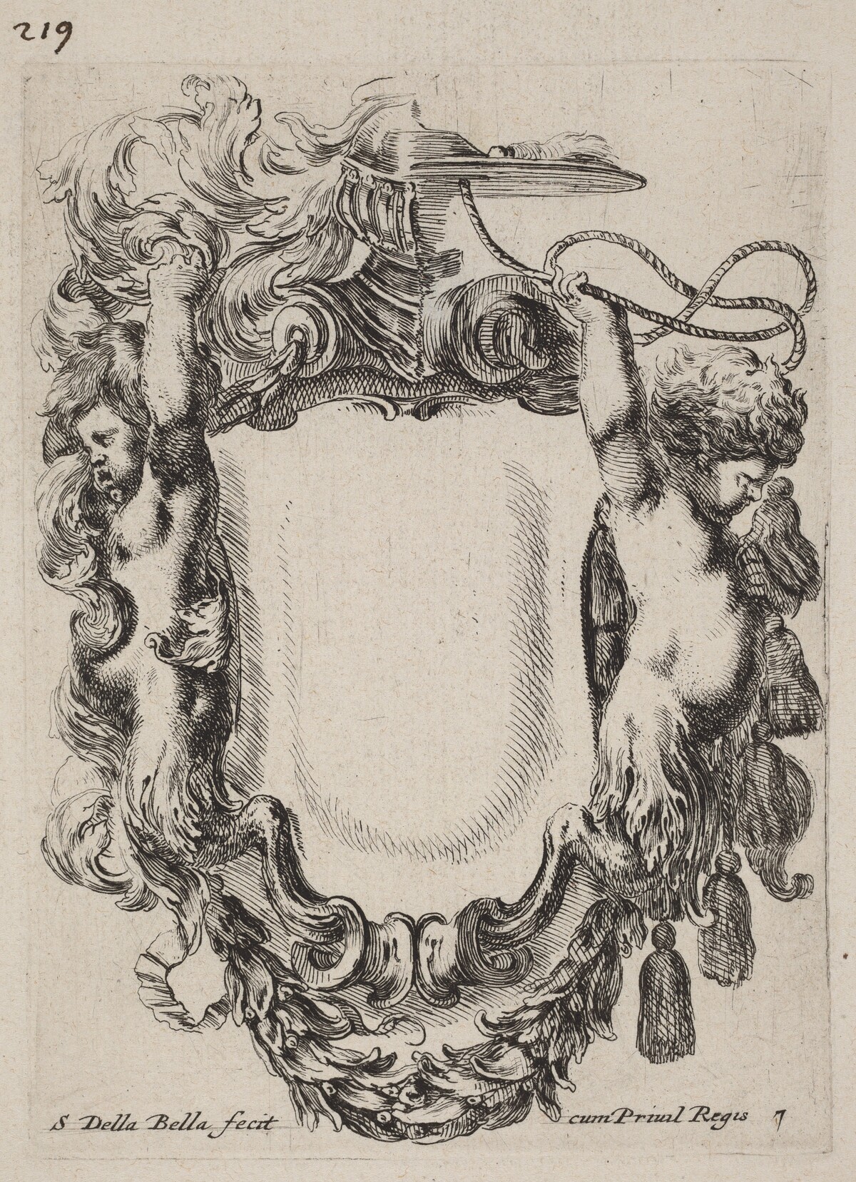 Cartouche with Infant Satyrs