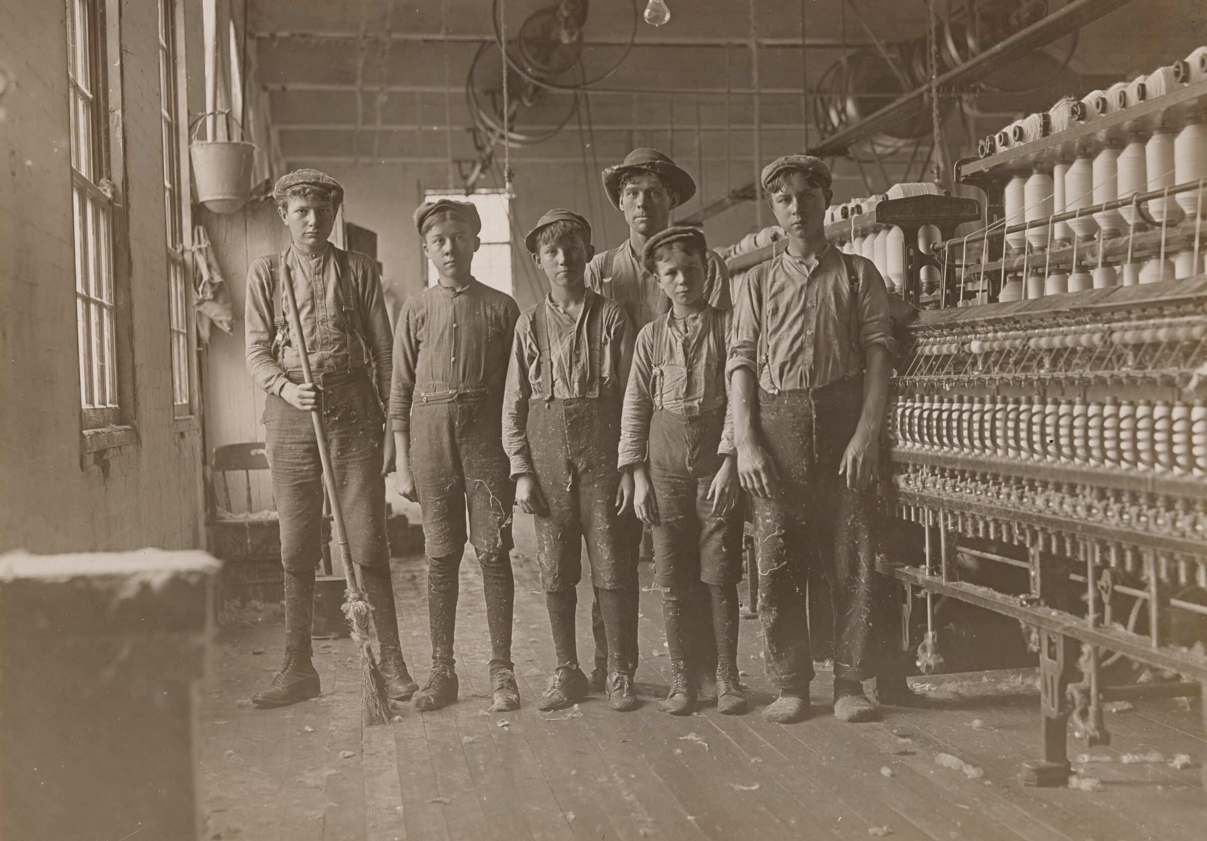 Doffer Boys in Globe Cotton Mill, Augusta, Georgia, Lewis Hine, January 1909