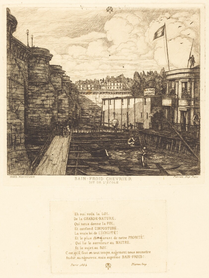 Bain-froid chevrier, dit "de l'École" (Chevrier's Cold-Bath Establishment, Sometimes called the "School-Baths")