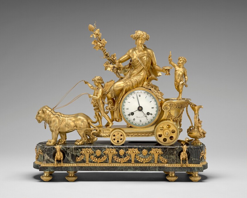 Mantel Clock with Chariot of the Grape Harvest