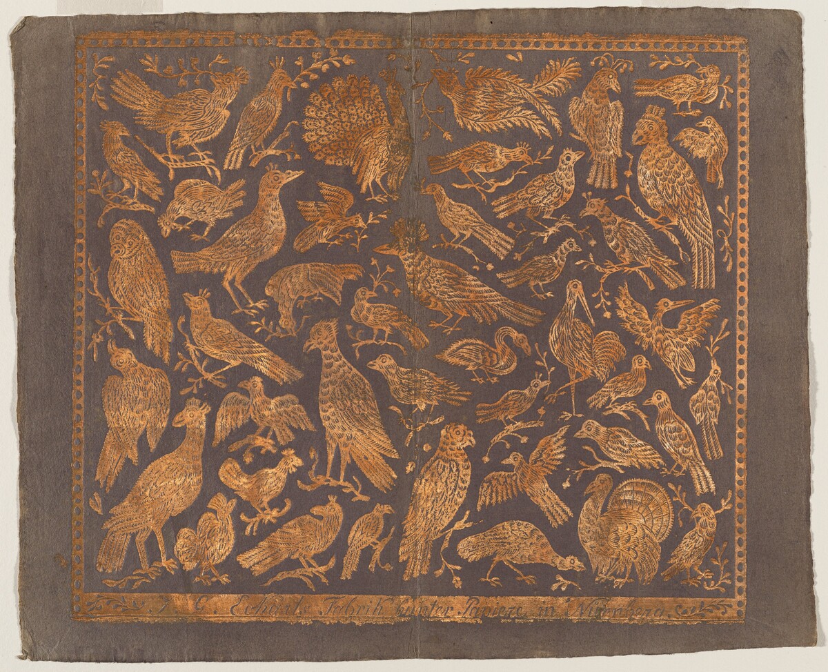 Endpaper with Birds