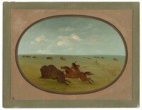Buffalo Chase, Sioux Indians, Upper Missouri, George Catlin, 1861/1869