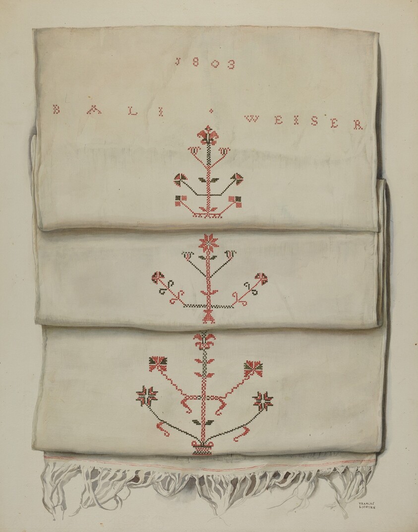 Pa. German Embroidered Towel